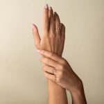 Leaf Adjustable Ring with Zircon - 14K Solid Yellow Gold - Image 2