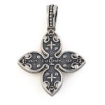 Μενταγιόν Βυζαντινός Σταυρός Turquoise Copper και Πέρλα - Ασήμι 925 Επιχρυσωμένο - Image 5