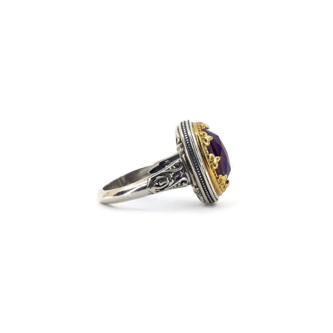 LA-R-02722029c Byzantine Ring with Amethyst Doublet Stone - Image 4