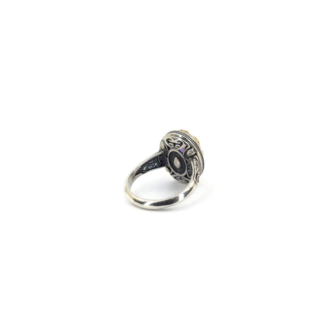 LA-R-02722029d Byzantine Ring with Amethyst Doublet Stone - Image 5