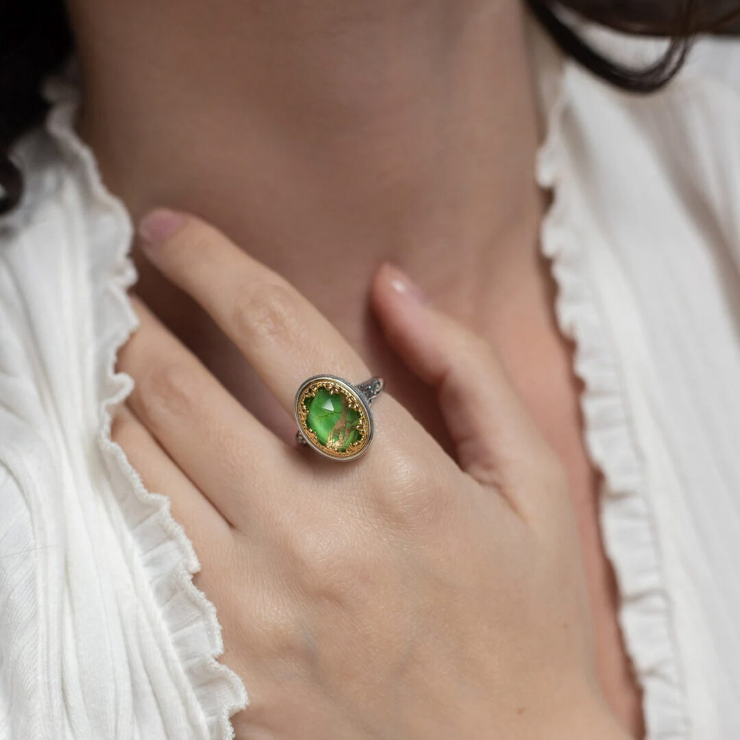 LA-R-02722029m Byzantine Ring with Amethyst Doublet Stone - Image 2