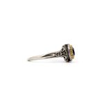 Byzantine Ring with London Blue Stone - 925 Sterling Silver Gold Plated - Image 3