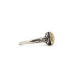 Byzantine Ring with White Opal Stone - 925 Sterling Silver Gold Plated - Image 4