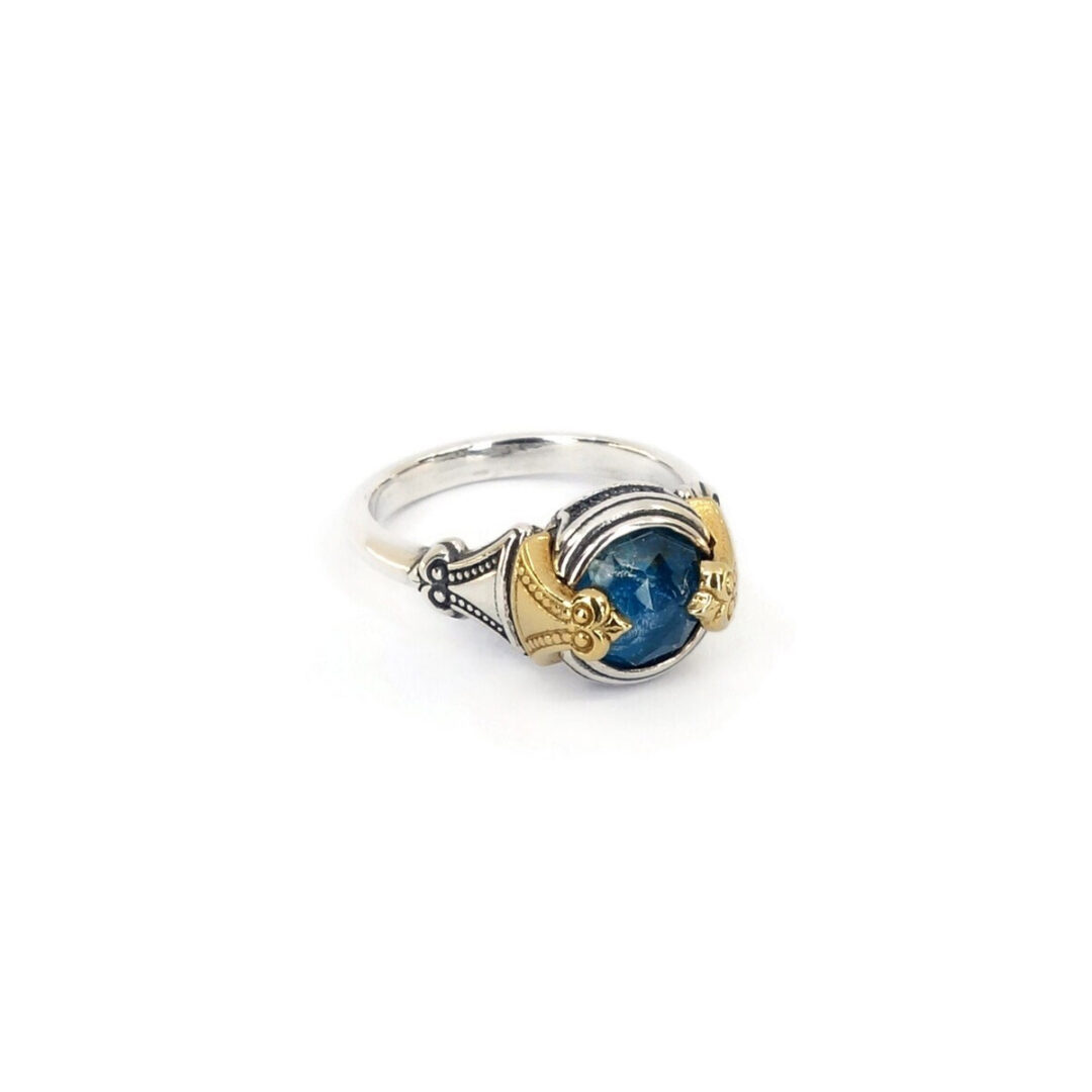 LA-R-02740022b Byzantine Ring with Apatite Doublet Gemstone - Image 3