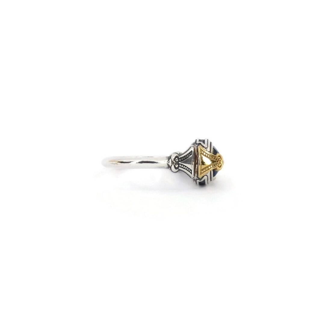 LA-R-02740022c Byzantine Ring with Apatite Doublet Gemstone - Image 4