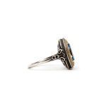 Byzantine Ring with Aquamarine Stone - 925 Sterling Silver Gold Plated - Image 3