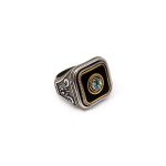 Byzantine Ring with Natural Swiss Blue Topaz Gemstone - Image 3