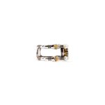 Byzantine Ring with Natural London Blue Topaz Gemstone and Pearl - 925 Sterling Silver Gold Plated - Image 3