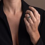Byzantine Ring with Natural London Blue Topaz Gemstone and Pearl - 925 Sterling Silver Gold Plated - Image 2