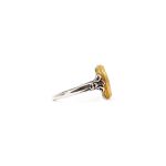 Byzantine Ring with Garnet Zircon Stone - 925 Sterling Silver Gold Plated - Image 3