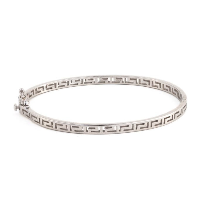 Meander Bangle Bracelet – Sterling Silver and Gold Plated - Image 3