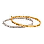 Meander Bangle Bracelet – Sterling Silver and Gold Plated - Image 5