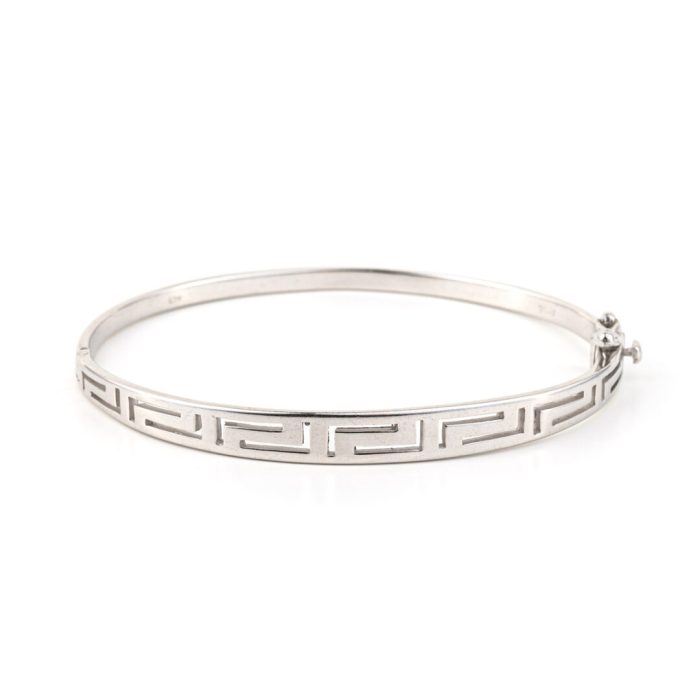 Meander Bangle Bracelet – 925 Sterling Silver - Image 1