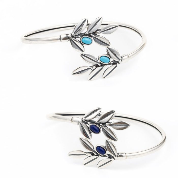 Olive Leaves Silver Bracelet - Image 3