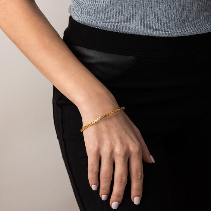 Βραχιόλι Bangle Μαίανδρος - Ασήμι 925 Επιχρυσωμένο - Image 2