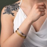 Greek Key Cuff Bracelet - Sterling Silver and Gold Plated - Image 2
