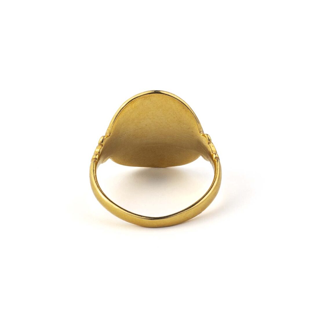 LI-DA-09862007-D259b Phaistos Disk Ring - 925 Sterling Silver and Gold Plated - Image 2