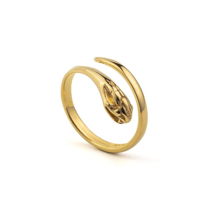 Minimalist Snake Ring - 925 Sterling Silver and Gold Plated - Image 2