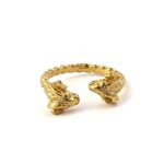 Double Ram Ring - 925 Sterling Silver and Gold Plated
