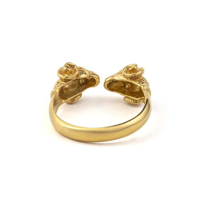 Double Aries Ring  - 925 Sterling Silver and Gold Plated - Image 3