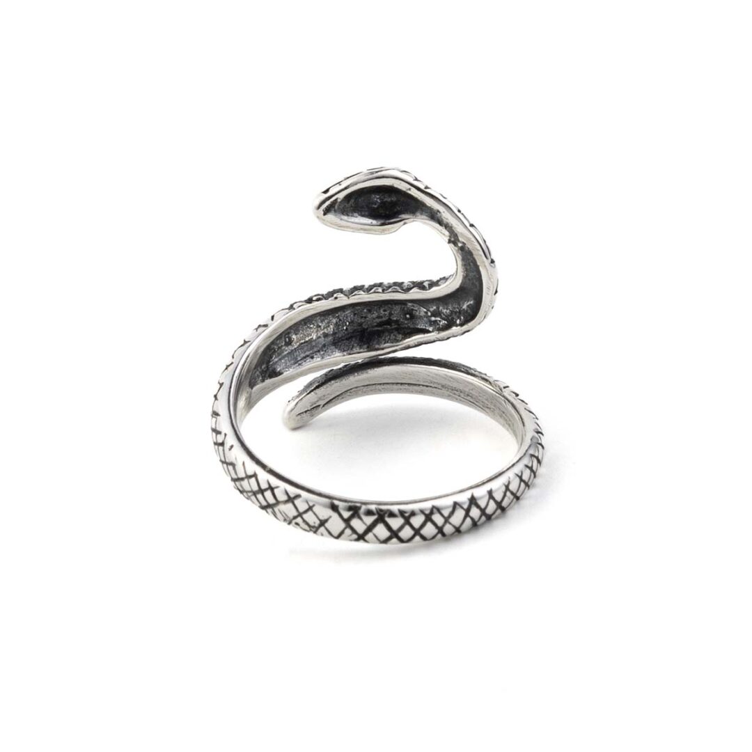LI-DA-09883007-D580b Swirl Snake Ring - Sterling Silver - Image 3