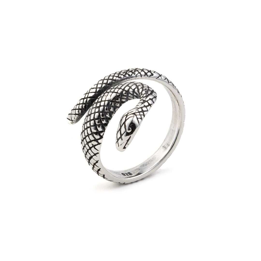 LI-DA-09883007-D580c Swirl Snake Ring - Sterling Silver - Image 2