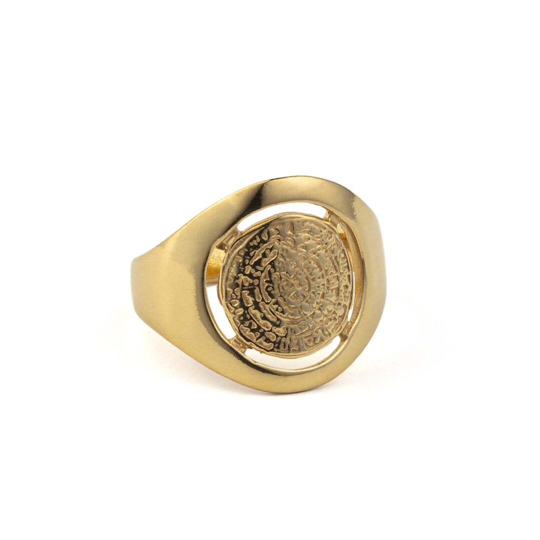 LI-DA-09886009-D257b2|LI-DA-09886009-D257bn|package-roots Gold Plated Phaistos Ring - Image 1