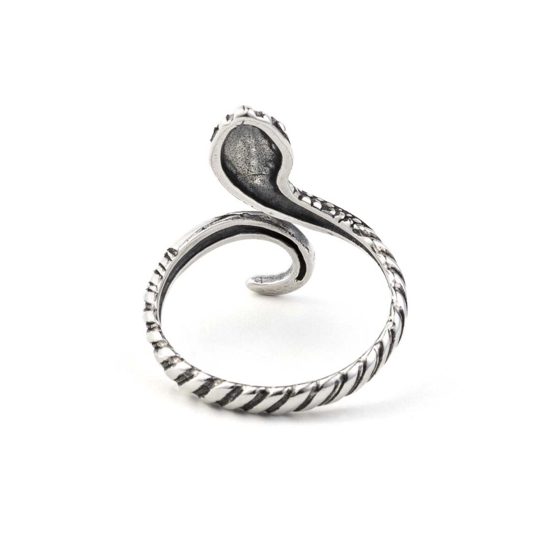 LI-DA-09891006-D10b Silver Serpent Ring - Sterling Silver - Image 3
