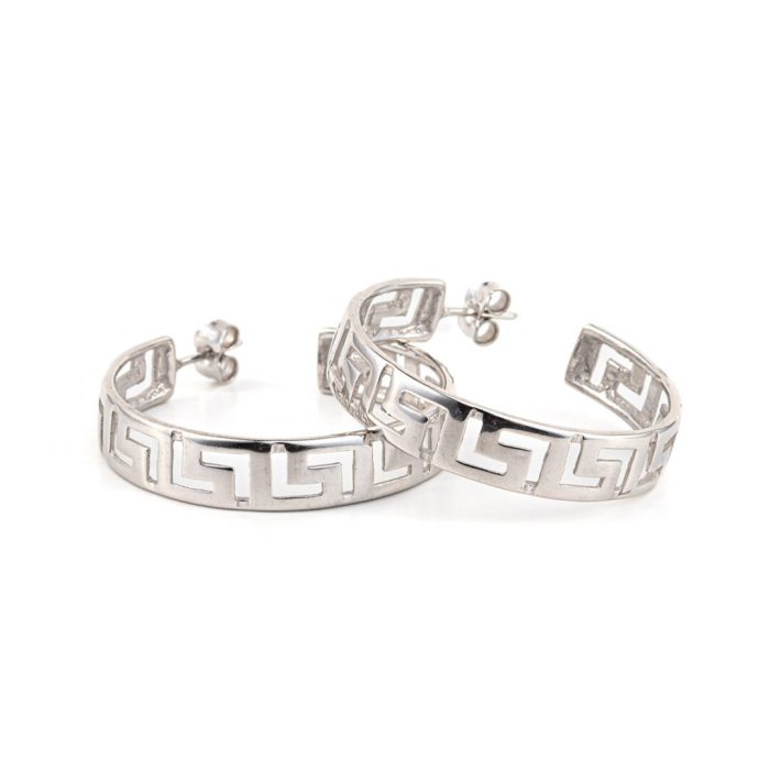 Sterling Silver Meander Earrings - Image 3