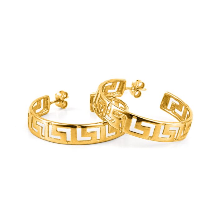 Sterling Silver Meander Earrings - Image 1