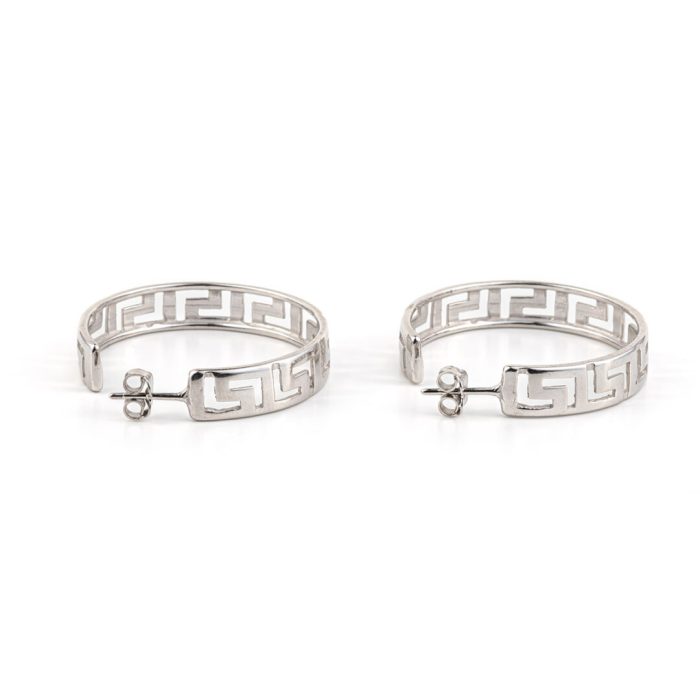 Sterling Silver Meander Earrings - Image 2