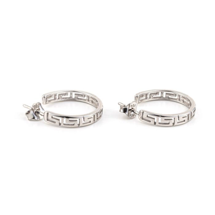 Sterling Silver 925 Greek Meander Earrings - Image 3