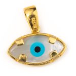 Sterling Silver 925 Gold Plated Evil Eye Pendant - Image 2