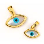 Sterling Silver 925 Gold Plated Evil Eye Pendant - Image 3