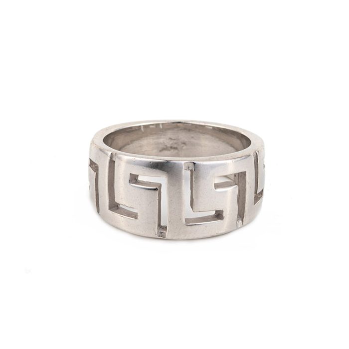 Greek key Ring - Sterling Silver - Image 1