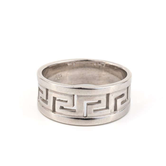 Greek key Meander Ring in Sterling Silver - Image 1
