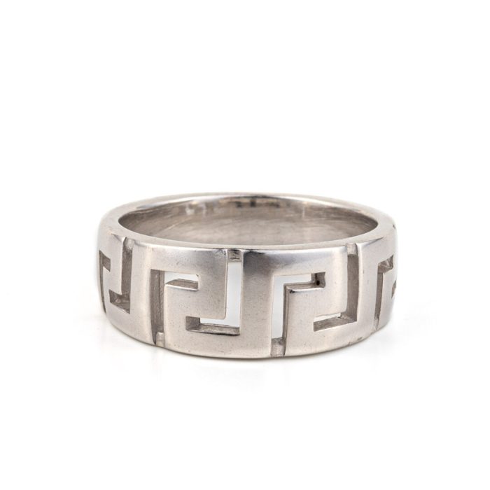 Greek key Ring in Sterling Silver - Image 1