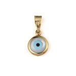 Round Evil Eye Pendant - 14K Gold - Image 4