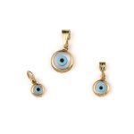 Round Evil Eye Pendant - 14K Gold - Image 3