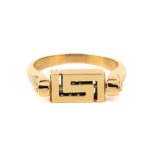 14K Gold Meander Flip Ring with white crystals - Image 2