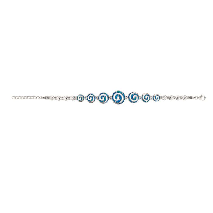 Spiral Bracelet - 925 Sterling Silver with Opal - Image 7