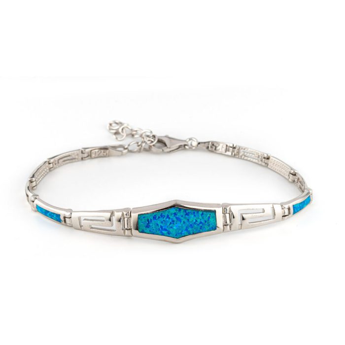 Meander Bracelet - 925 Sterling Silver with Opal - Image 6