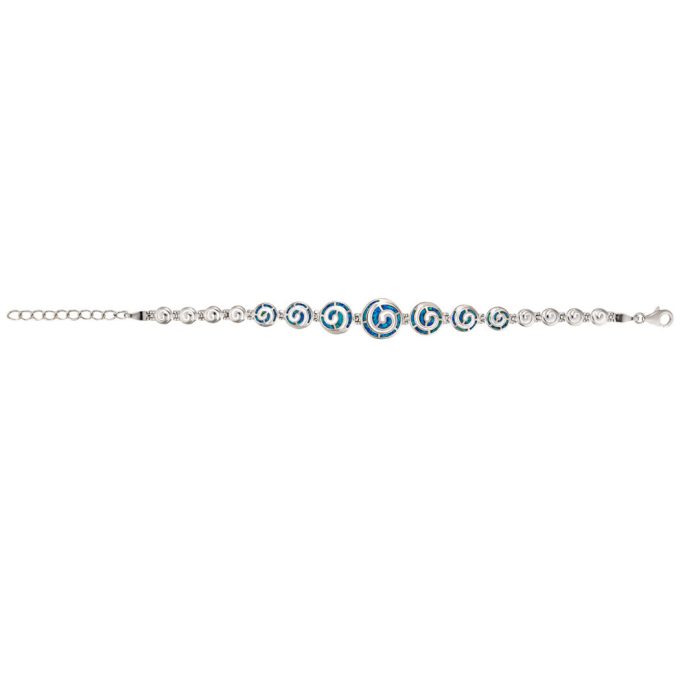Spiral Bracelet - 925 Sterling Silver with Opal - Image 5