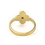 Byzantine Flower Ring with Stone - Gold Plated 925 Sterling Silver