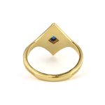 Byzantine Rhombus Ring with Stone - Gold Plated 925 Sterling Silver - Image 2