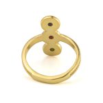 Byzantine Circles Ring with Stones - 925 Sterling Silver and Gold Plated - Image 2