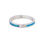 Greca Ring – 925 Sterling Silver Blue Opal
