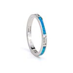 Greca Ring – 925 Sterling Silver Blue Opal - Image 3