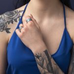 Meander Greek Key Blue Opal Ring – 925 Sterling Silver - Image 2