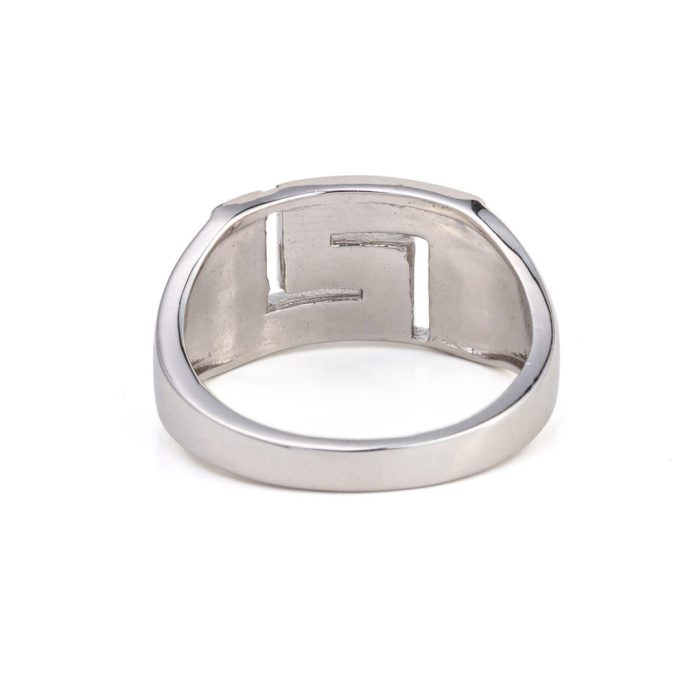 Meander Greek Key Blue Opal Ring – 925 Sterling Silver - Image 3